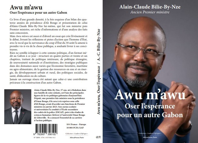 1ère er dernière de couverture du livre "Awu m'awu, oser l'espérance pour un autre Gabon"